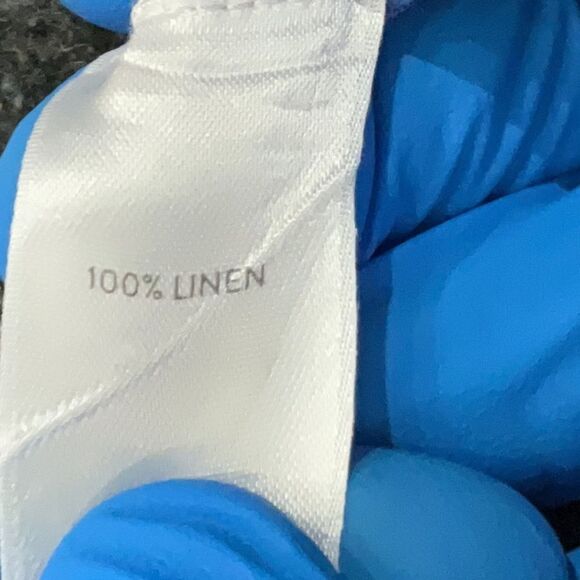 J. Jill LOVE LINEN Cobalt Blue 3/4 Sleeve Half Button Maxi Shirt Dress Pockets M - Picture 6 of 9